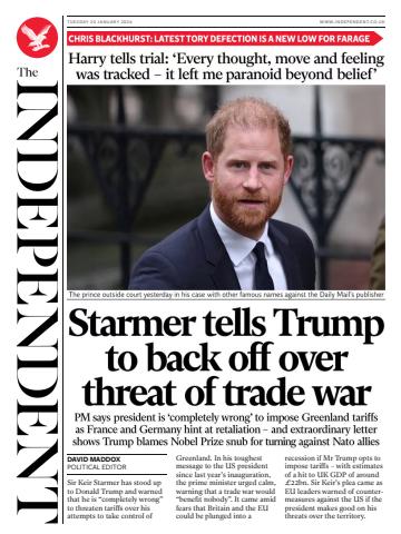 The Independent Daily Edition Newspaper issue Tuesday, 20 January 2026