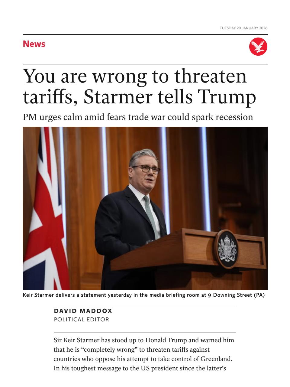 The Independent Daily Edition Newspaper Preview Pages