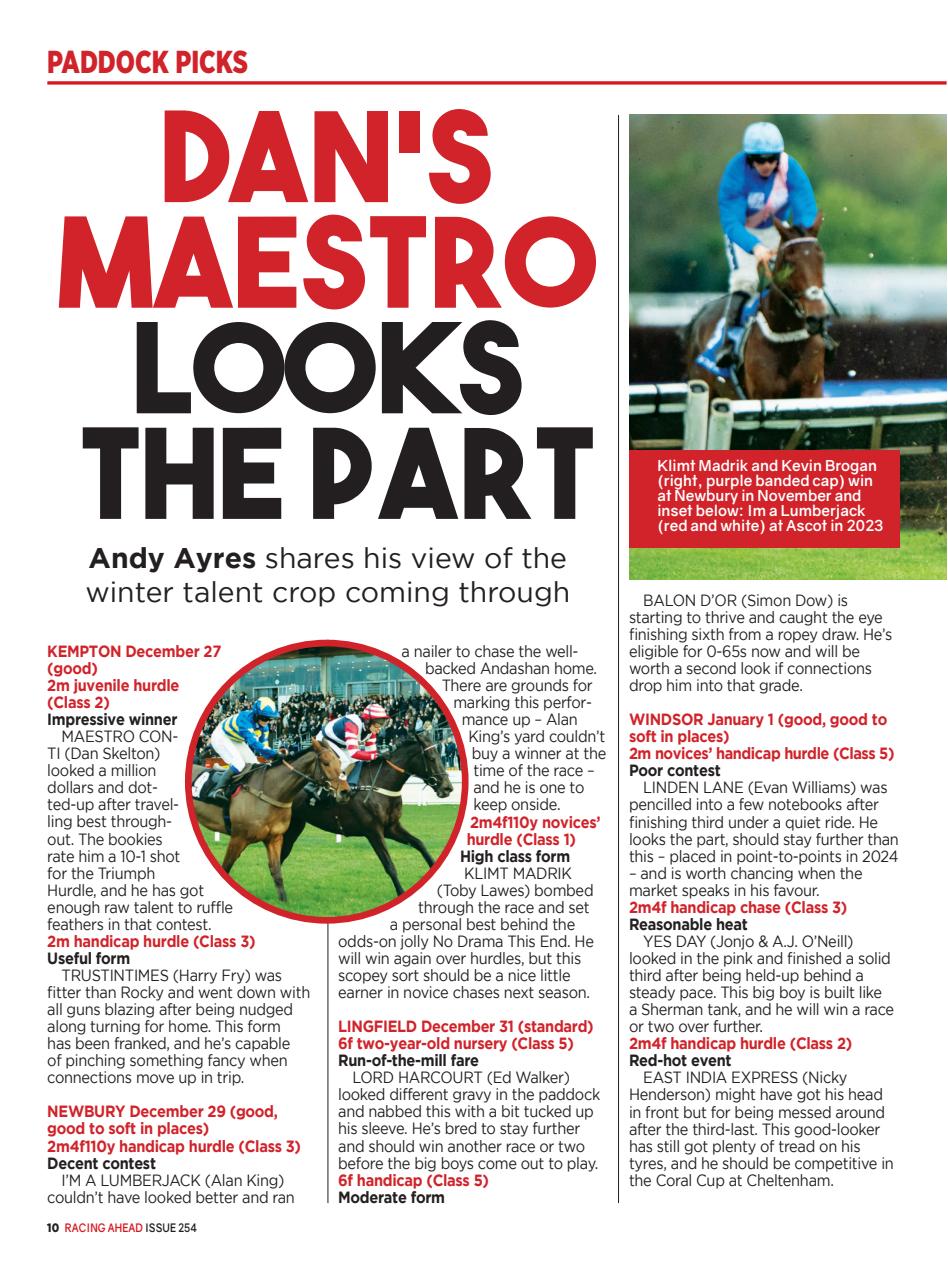 Racing Ahead Preview Pages