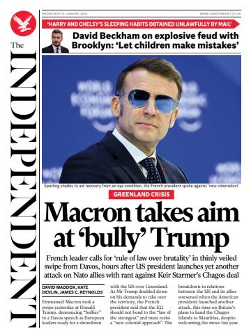 The Independent Daily Edition Newspaper issue Wednesday, 21 January 2026