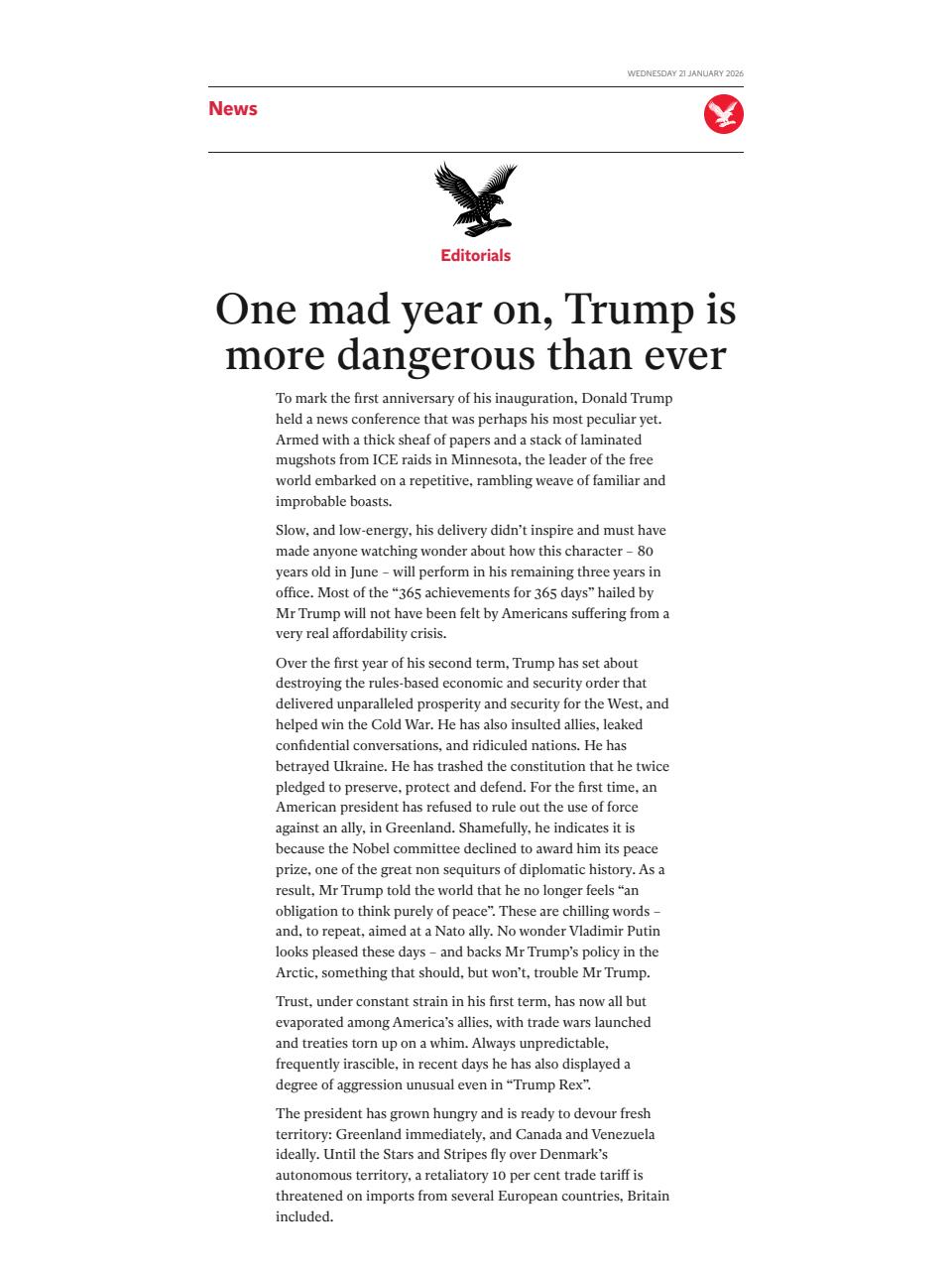 The Independent Daily Edition Newspaper Preview Pages