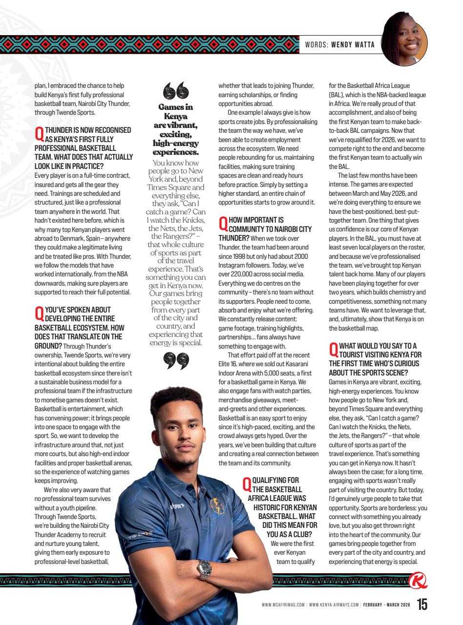 MSAFIRI – Kenya Airways Inflight Preview Pages