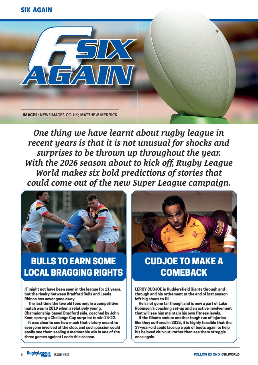 Rugby League World Preview Pages