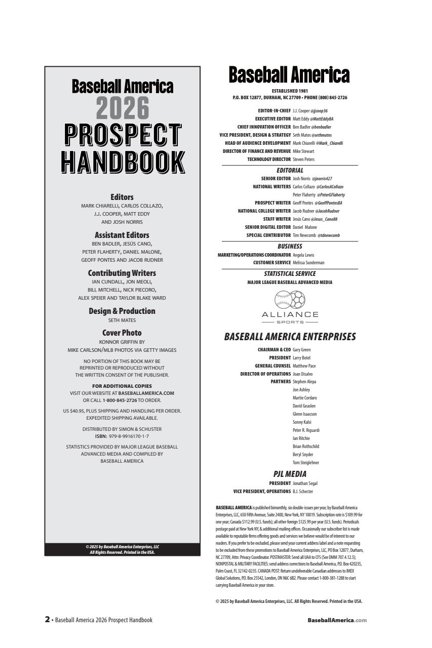 Baseball America Preview Pages