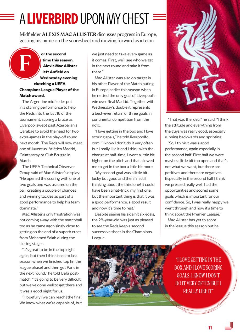 Liverpool FC Programmes Preview Pages
