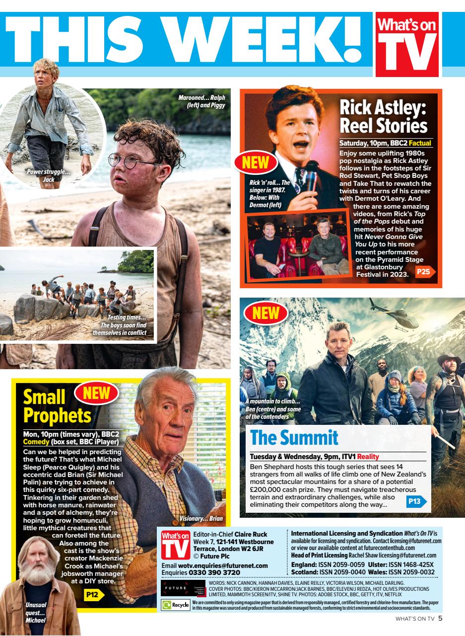 What's on TV Preview Pages