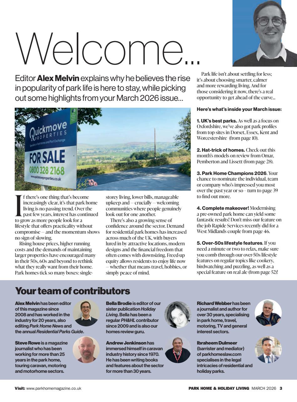 Park Home & Holiday Living Preview Pages