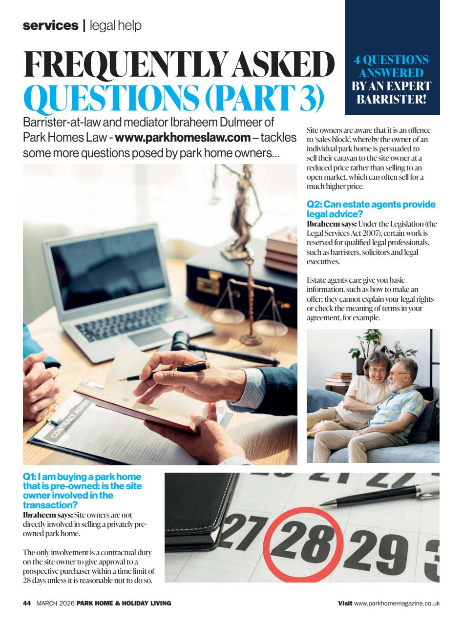 Park Home & Holiday Living Preview Pages