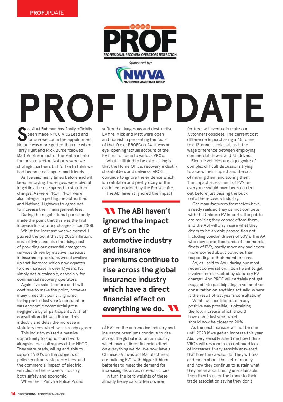 Professional Recovery Magazine Preview Pages