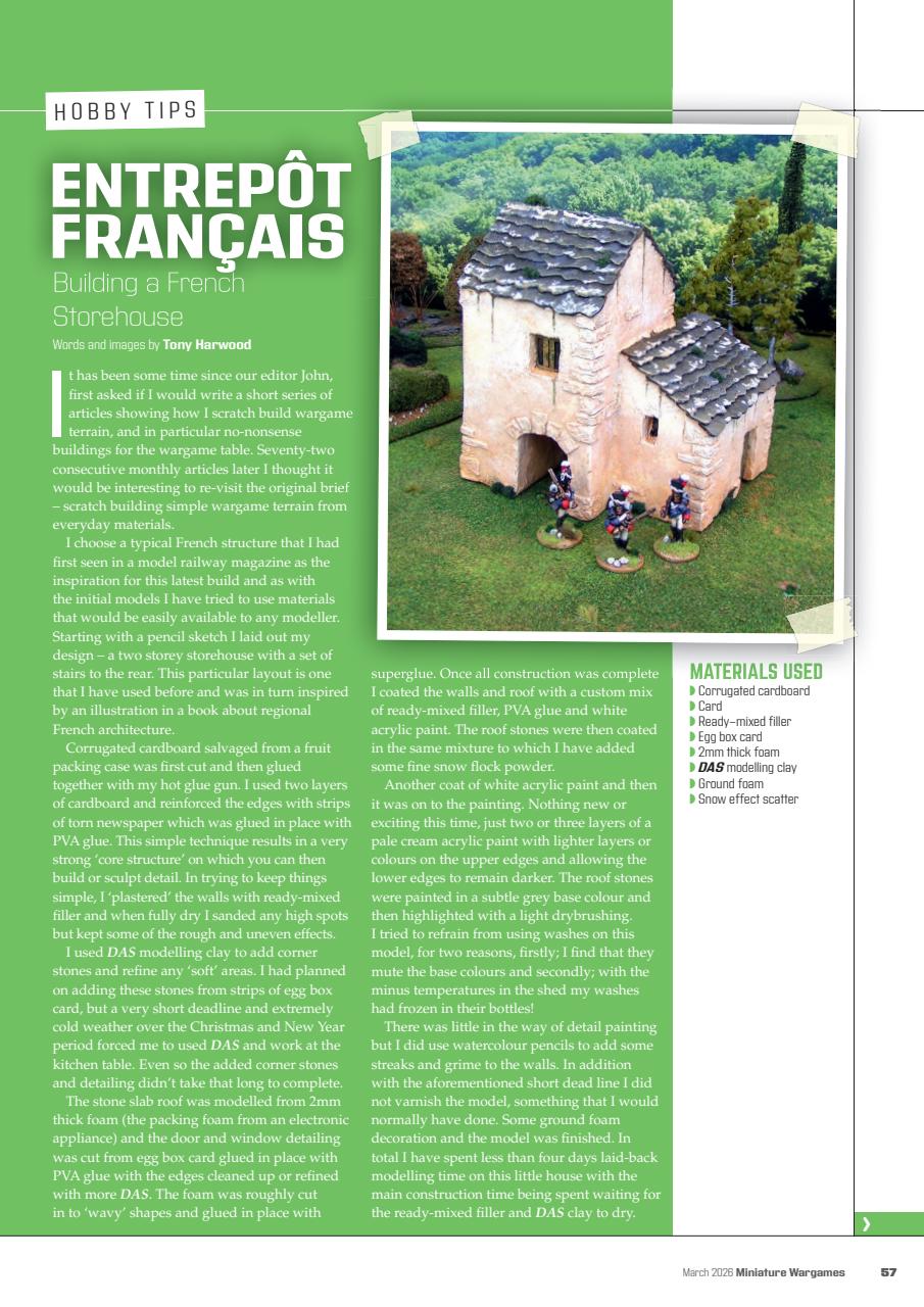 Miniature Wargames Preview Pages