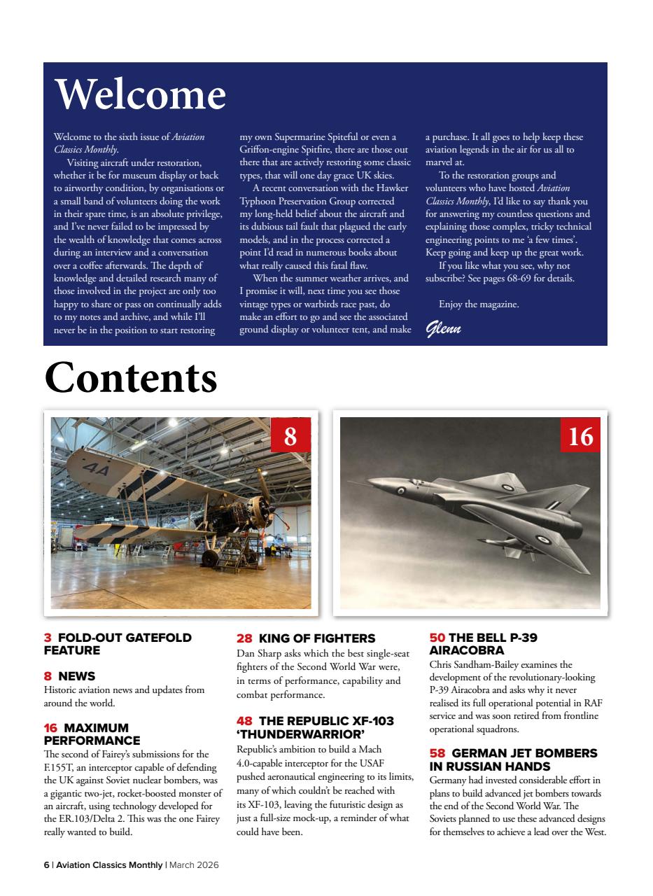 Aviation Classics Monthly Preview Pages