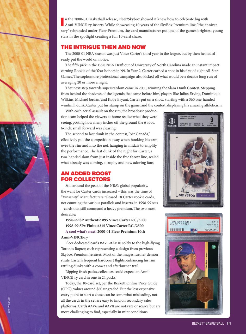 Beckett Basketball Magazine Preview Pages