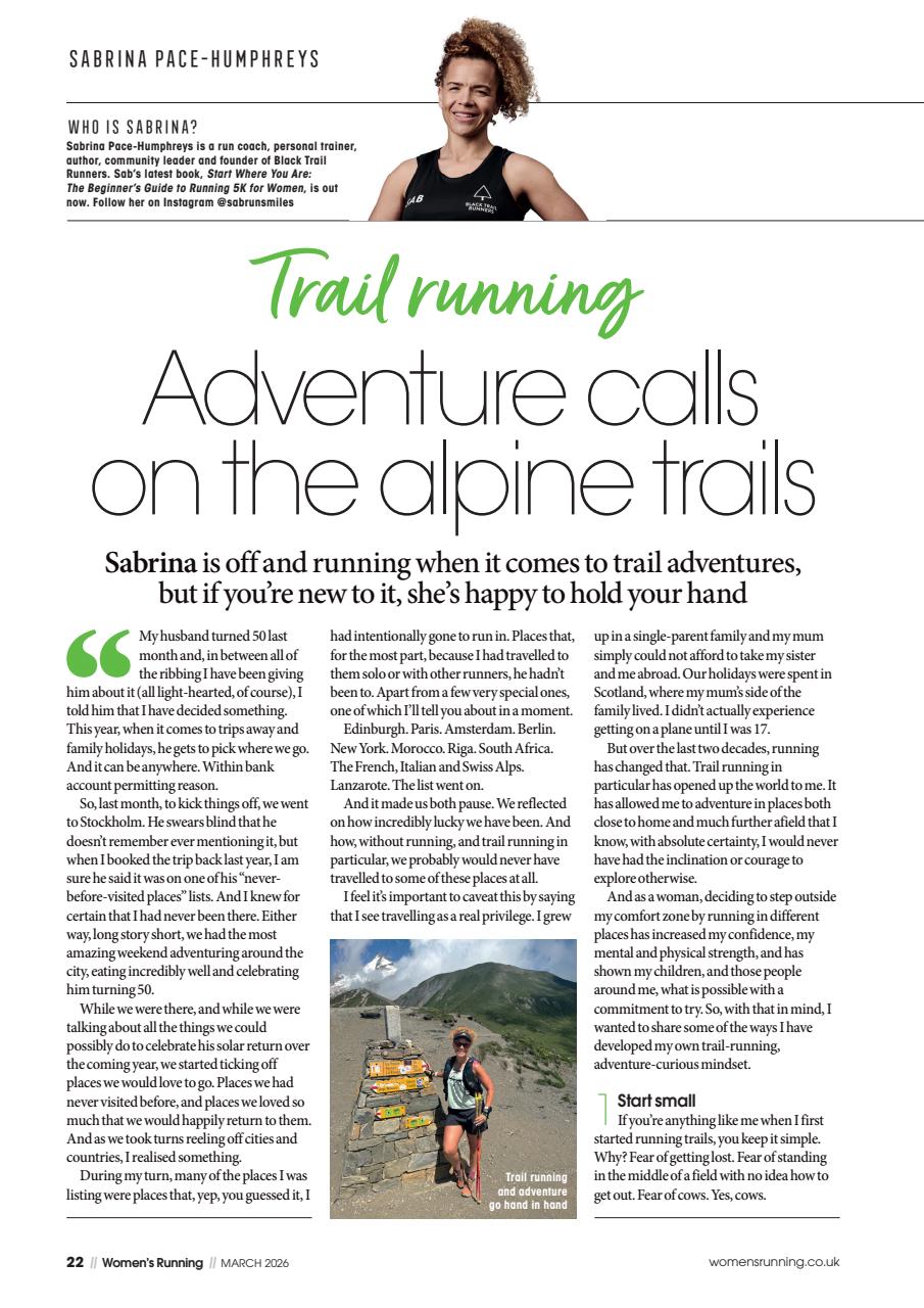 Women’s Running Preview Pages