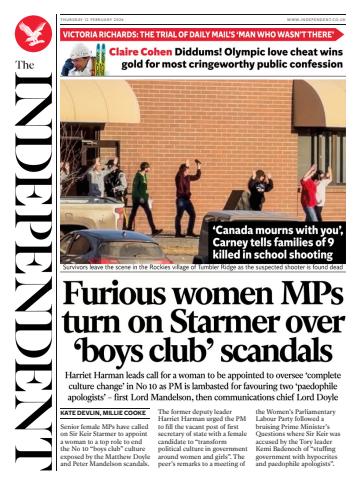 The Independent Daily Edition Newspaper issue Thursday, 12 February 2026