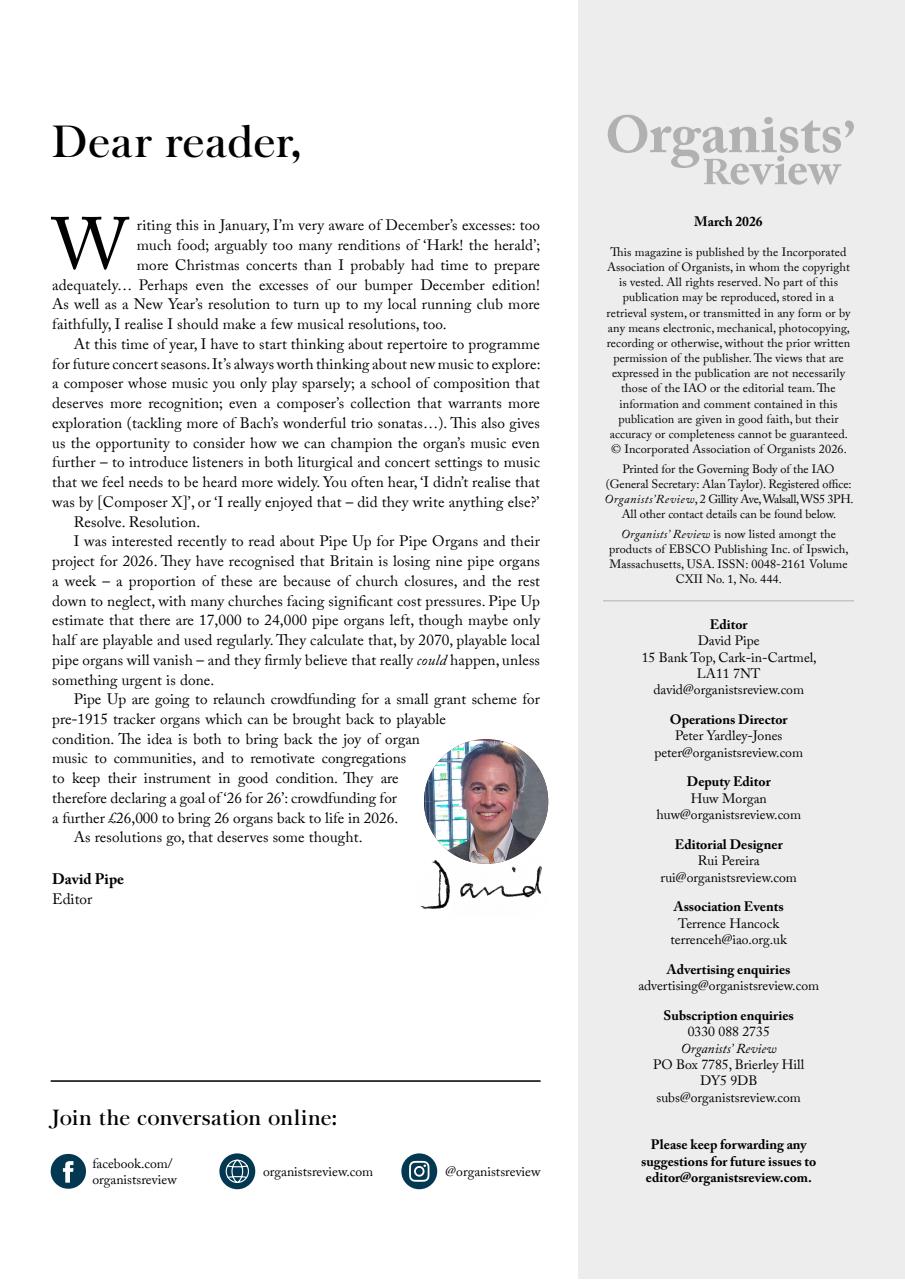 Organists' Review Preview Pages