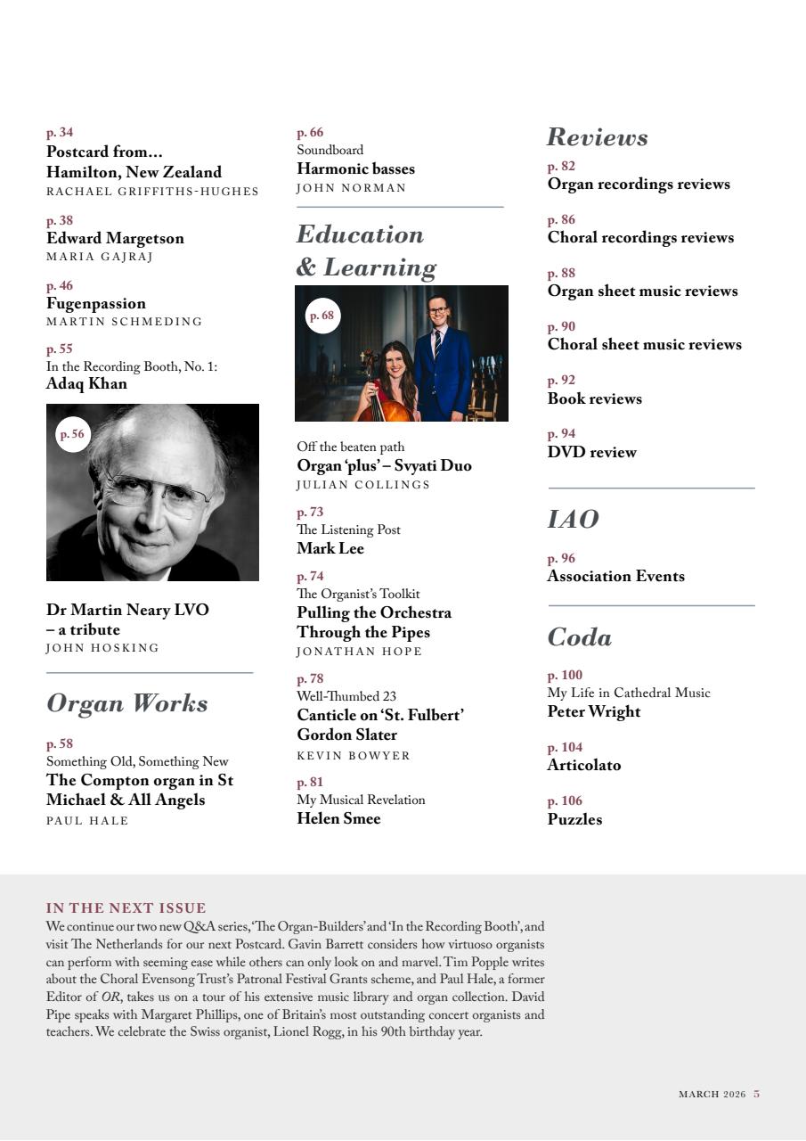 Organists' Review Preview Pages