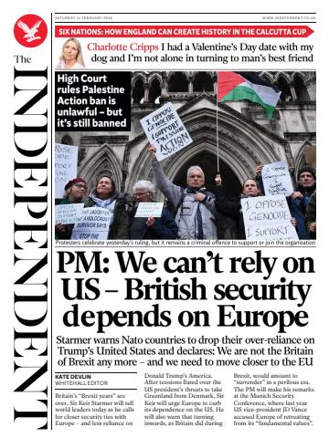 The Independent Daily Edition Newspaper issue Saturday, 14 February 2026