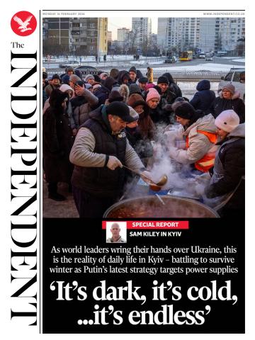 The Independent Daily Edition Newspaper issue Monday, 16 February 2026