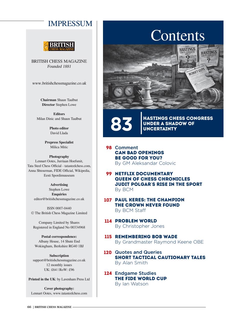 British Chess Magazine Preview Pages