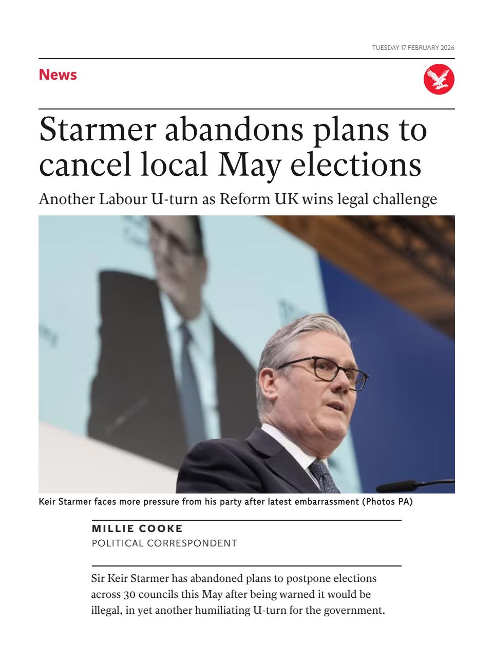 The Independent Daily Edition Newspaper Preview Pages