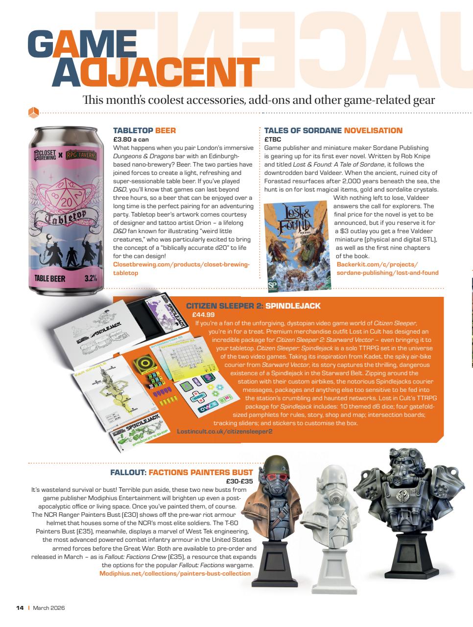 Tabletop Gaming Preview Pages