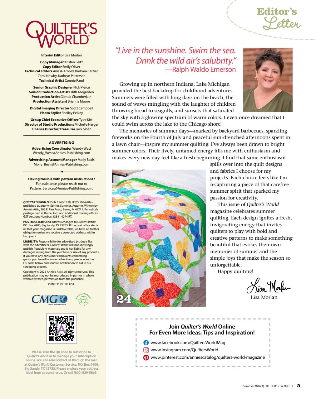 Quilter's World Preview Pages