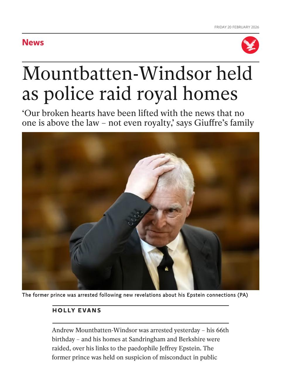 The Independent Daily Edition Newspaper Preview Pages