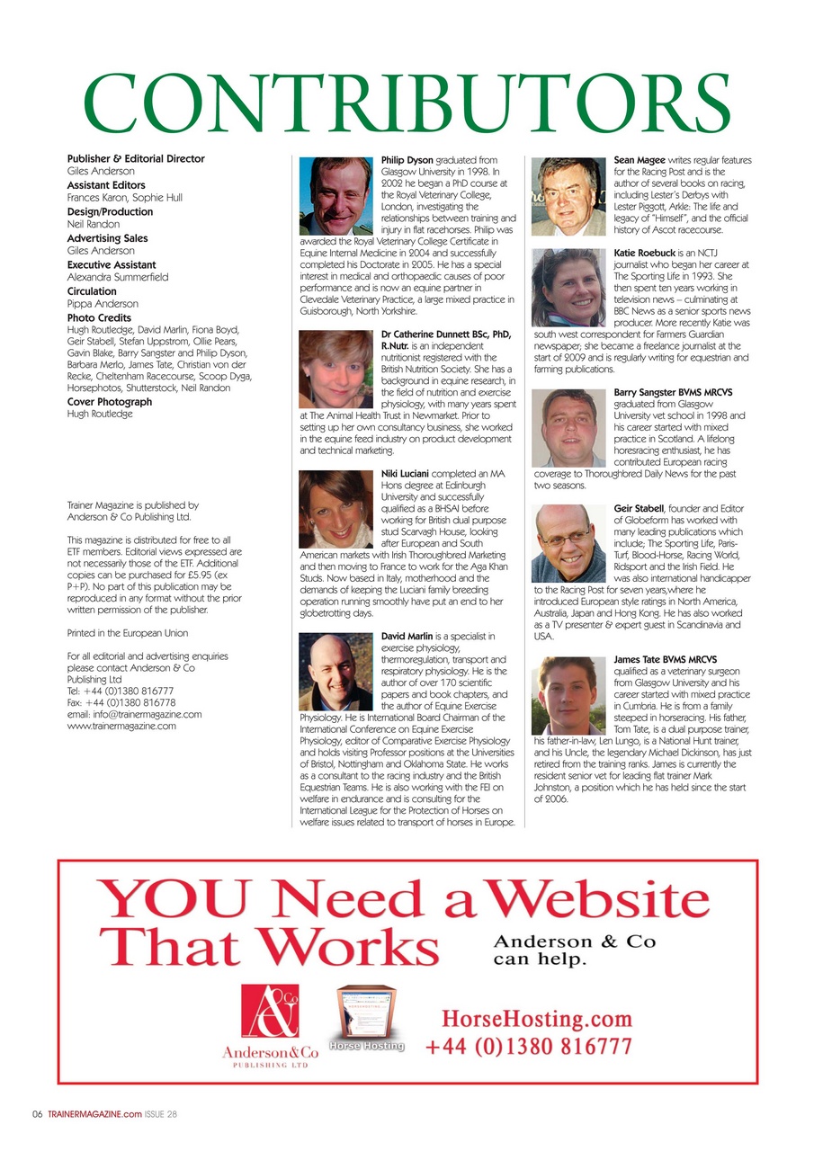 European Trainer Magazine - horse racing Preview Pages