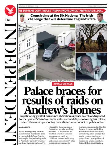 The Independent Daily Edition Newspaper issue Saturday, 21 February 2026