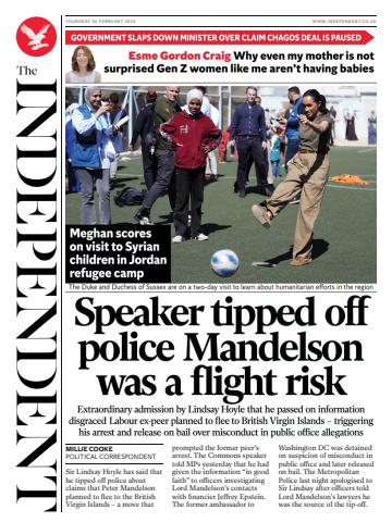 The Independent Daily Edition Newspaper issue Thursday, 26 February 2026