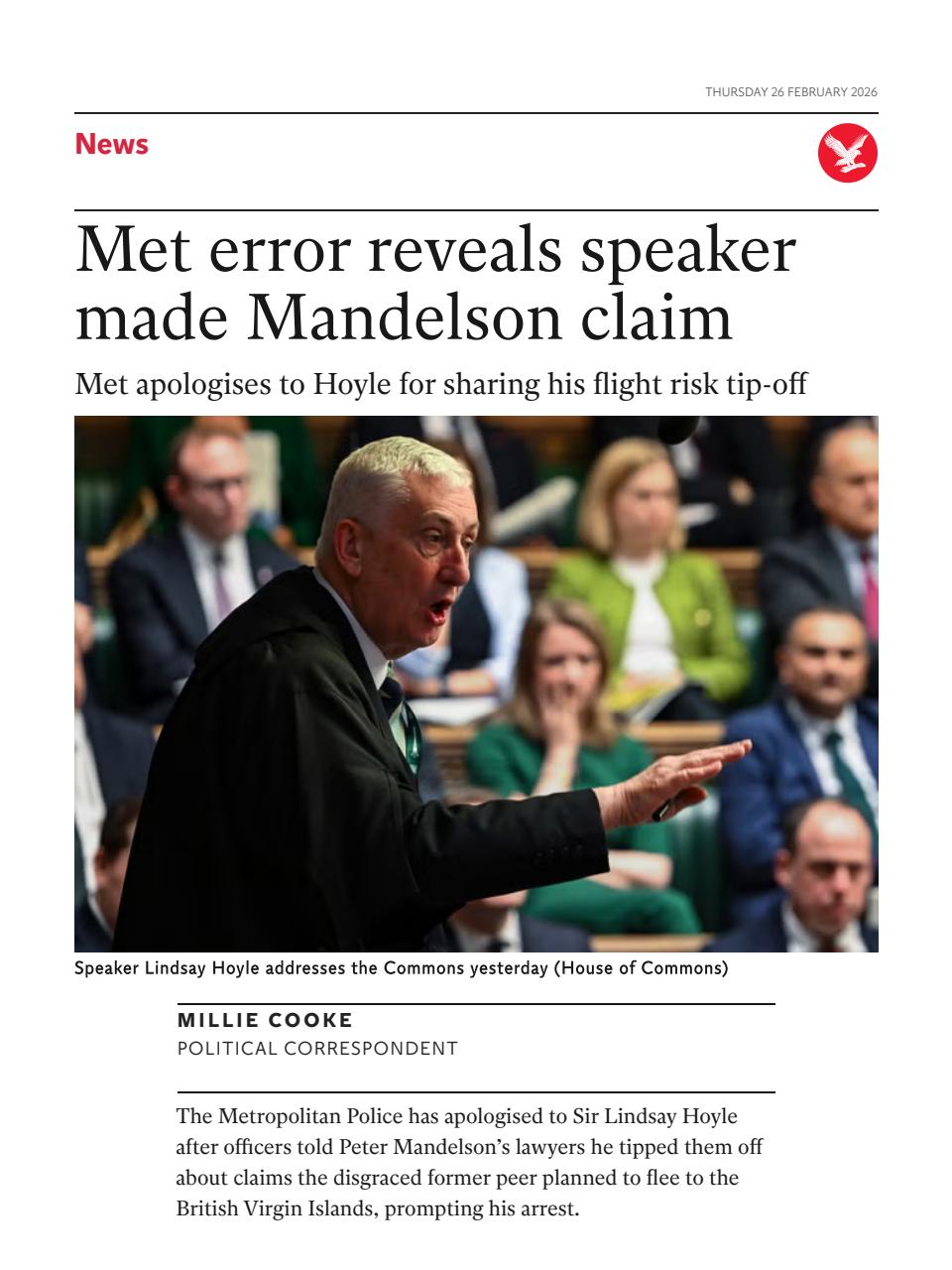 The Independent Daily Edition Newspaper Preview Pages