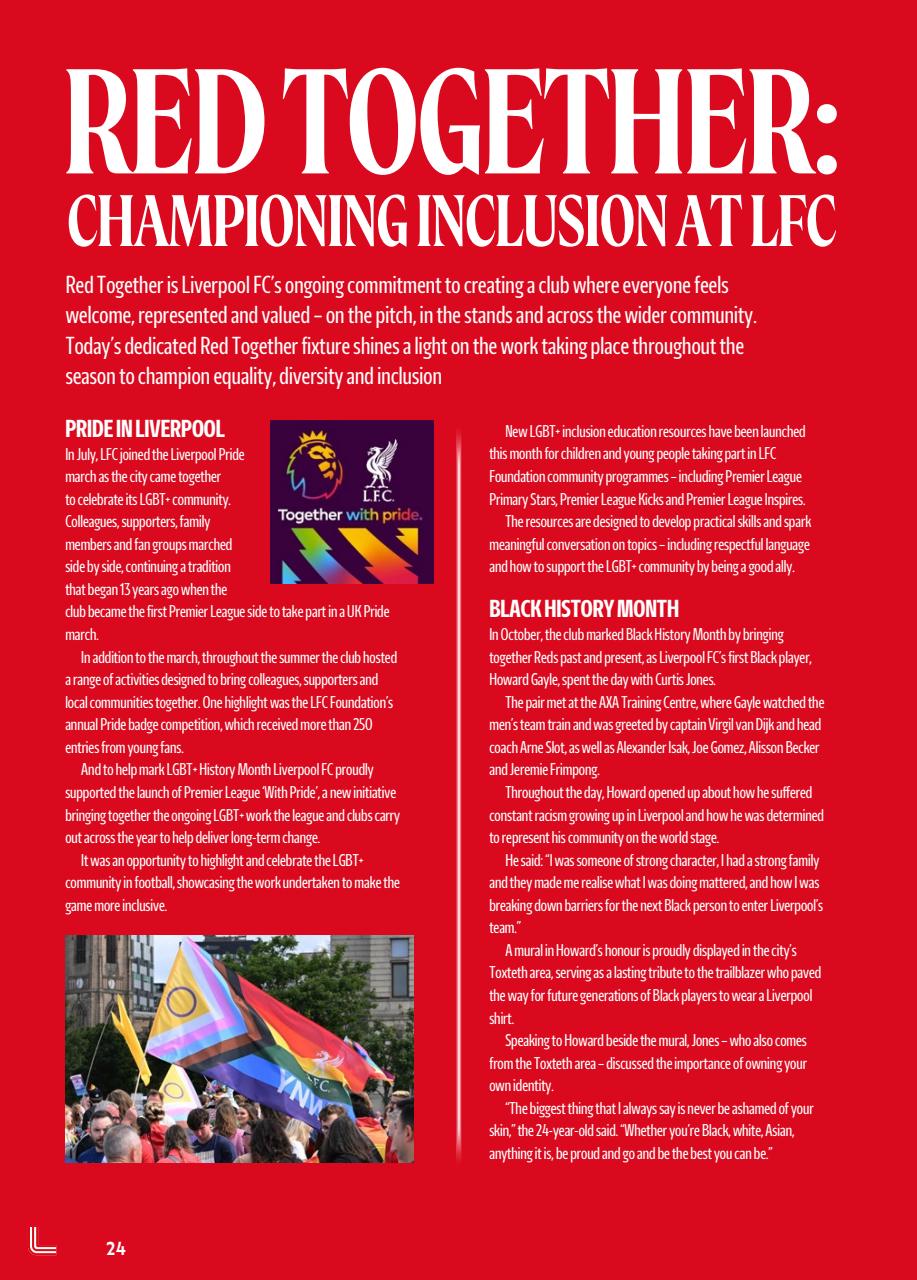 Liverpool FC Programmes Preview Pages