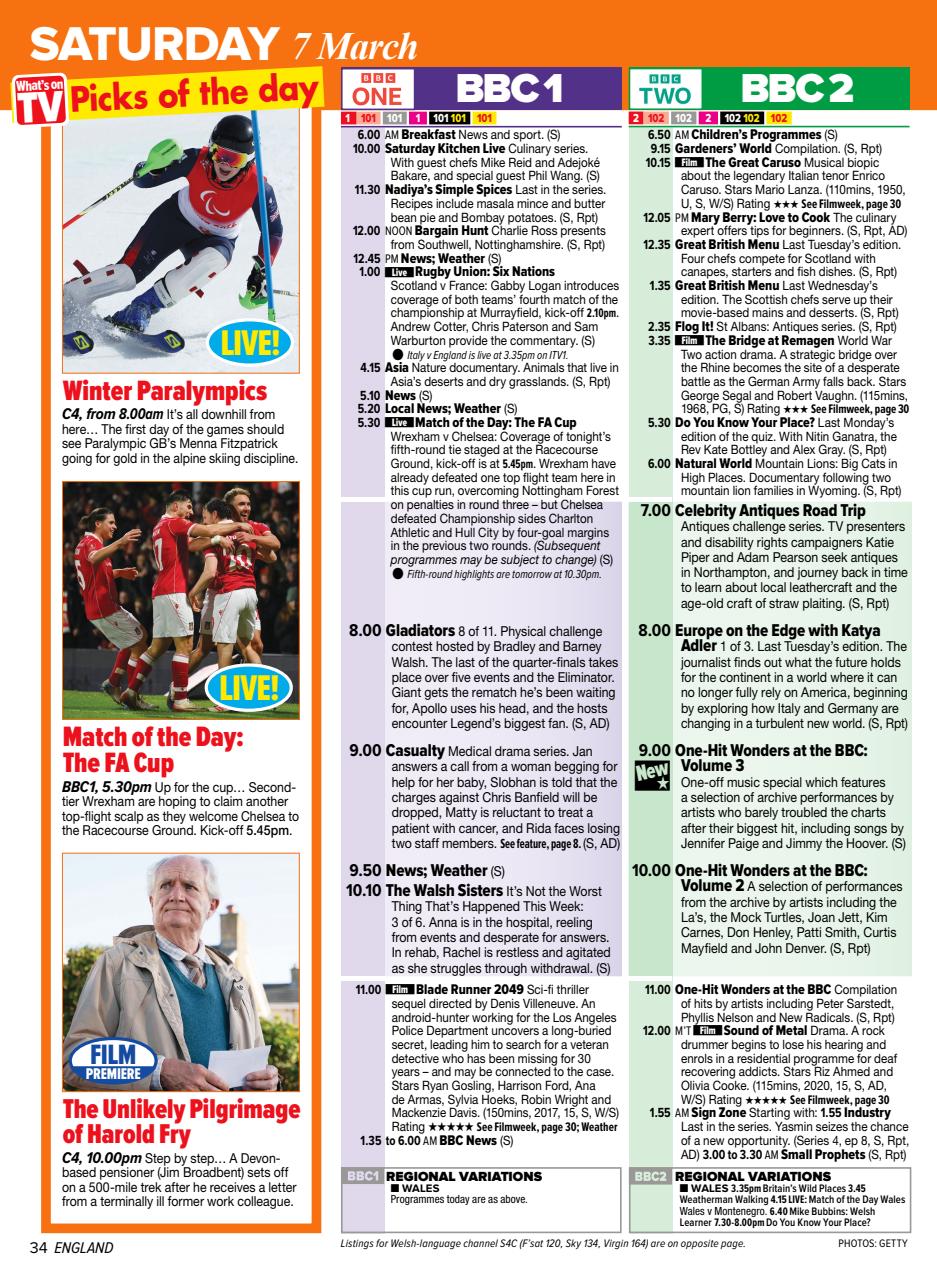 What's on TV Preview Pages