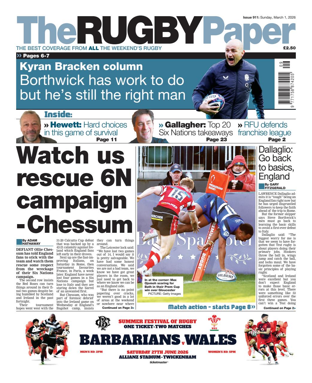 The Rugby Paper Preview Pages