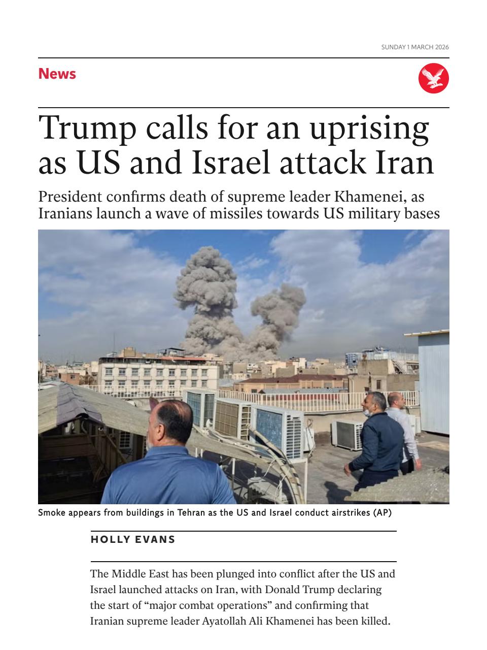 The Independent Daily Edition Newspaper Preview Pages