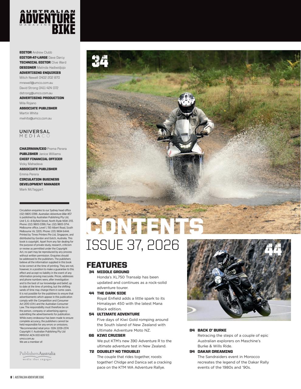 Australian Adventure Bike Preview Pages
