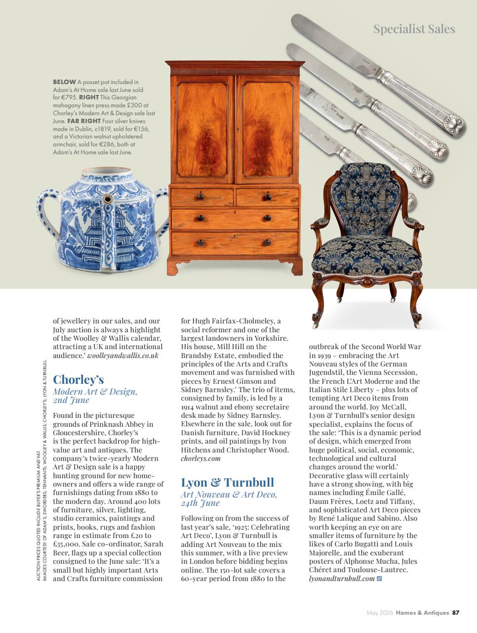 Homes & Antiques Magazine Preview Pages