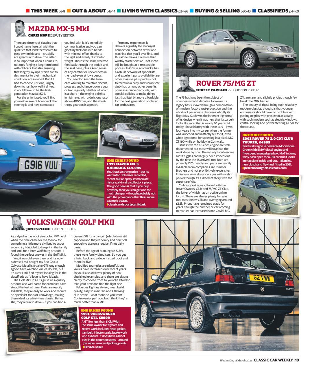 Classic Car Weekly Preview Pages