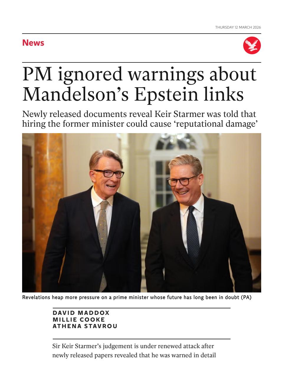 The Independent Daily Edition Newspaper Preview Pages