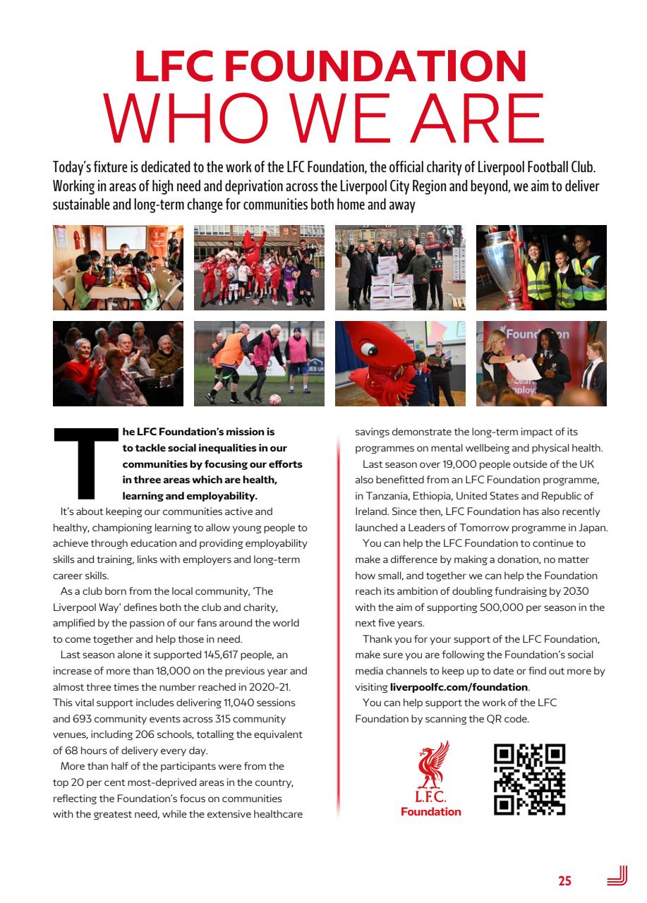 Liverpool FC Programmes Preview Pages