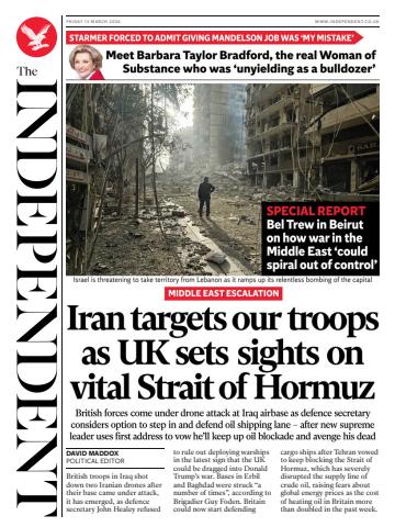 The Independent Daily Edition Newspaper issue Friday, 13 March 2026