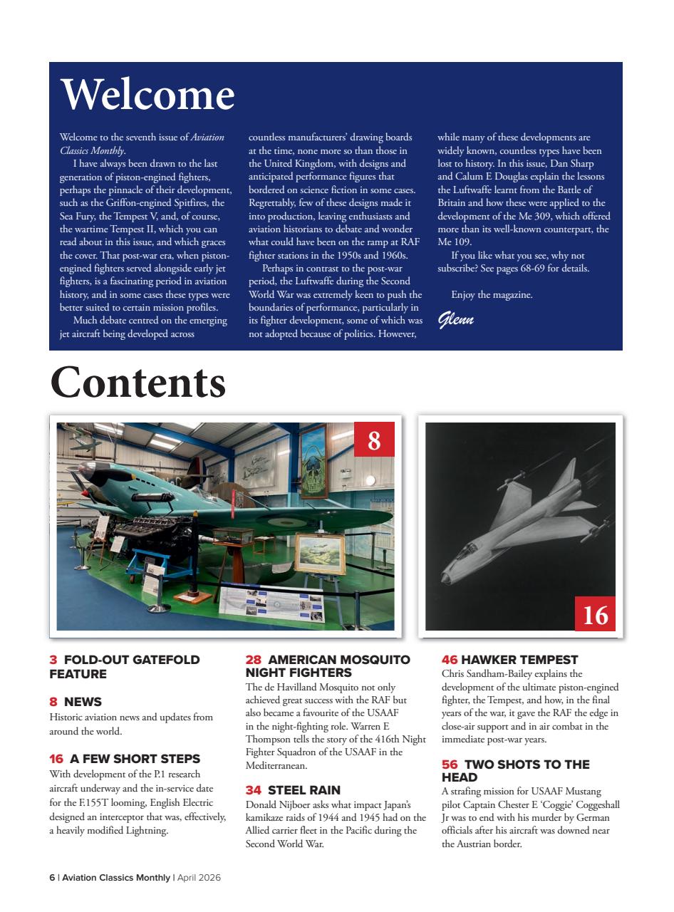 Aviation Classics Monthly Preview Pages