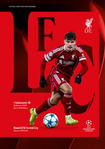 Liverpool FC Programmes issue vs Galatasaray UCL 25/26