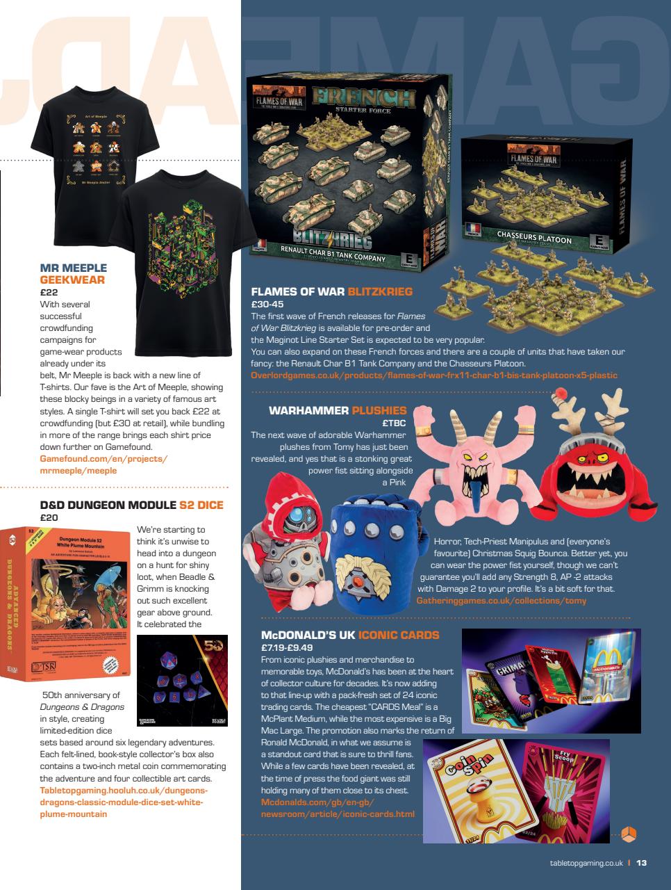 Tabletop Gaming Preview Pages