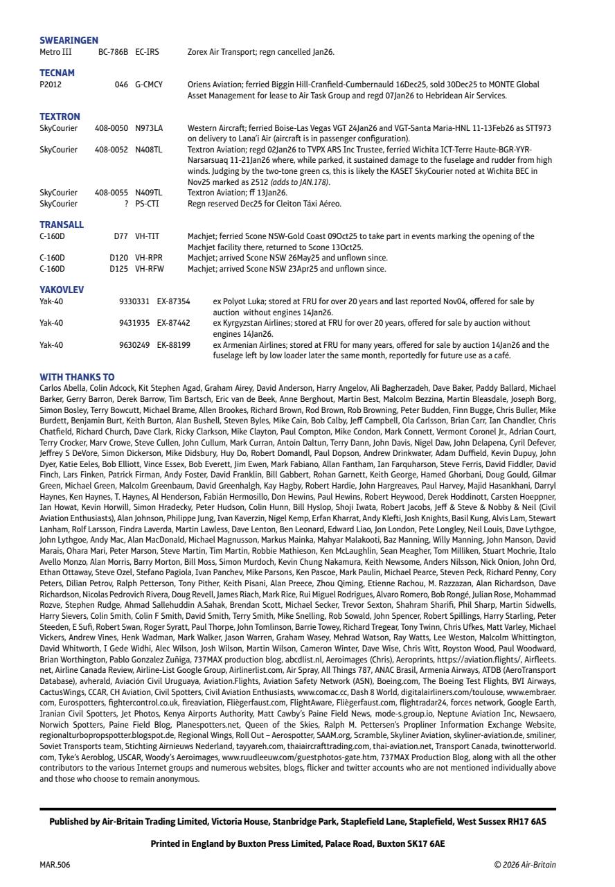 Air Britain News Preview Pages