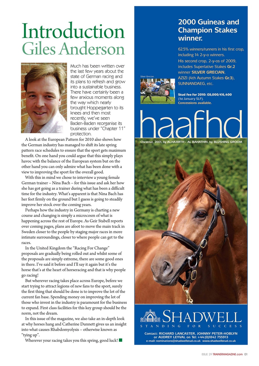 European Trainer Magazine - horse racing Preview Pages