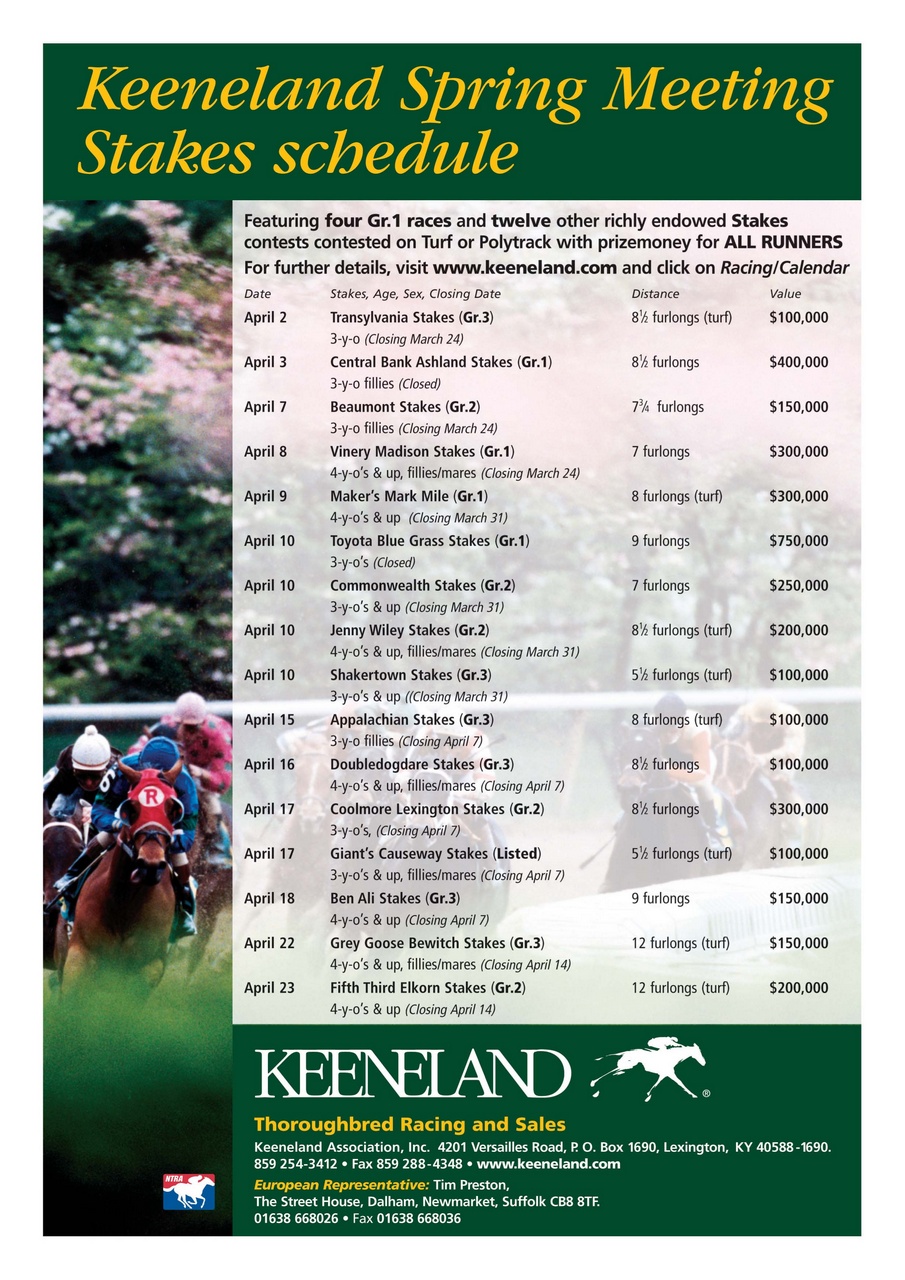 European Trainer Magazine - horse racing Preview Pages