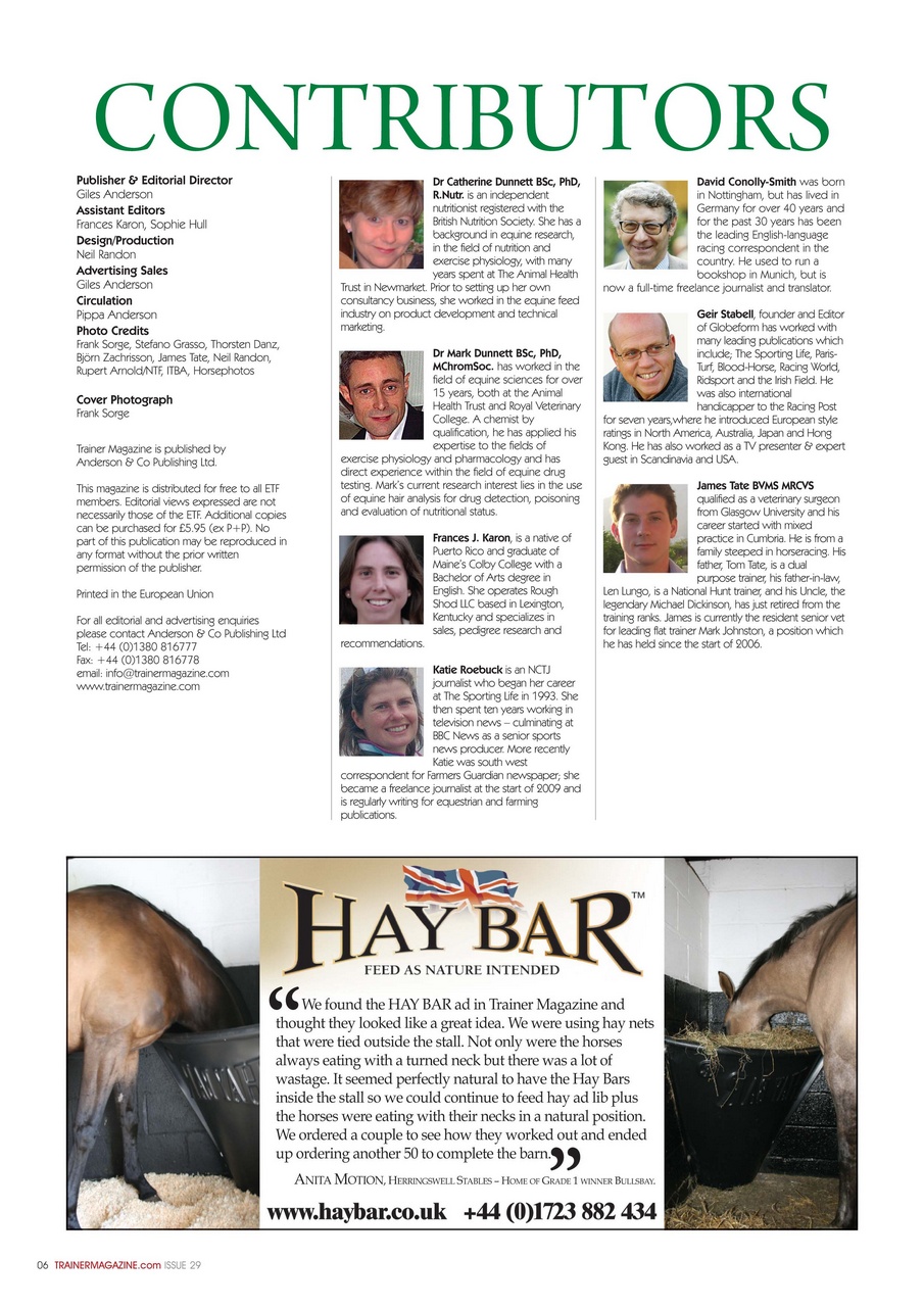 European Trainer Magazine - horse racing Preview Pages