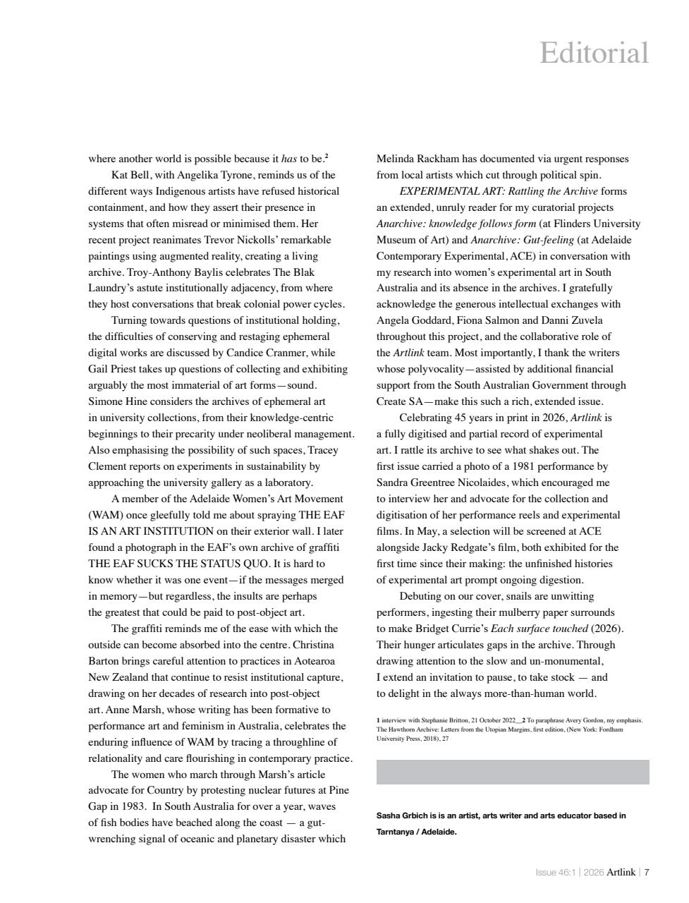 Artlink Magazine Preview Pages