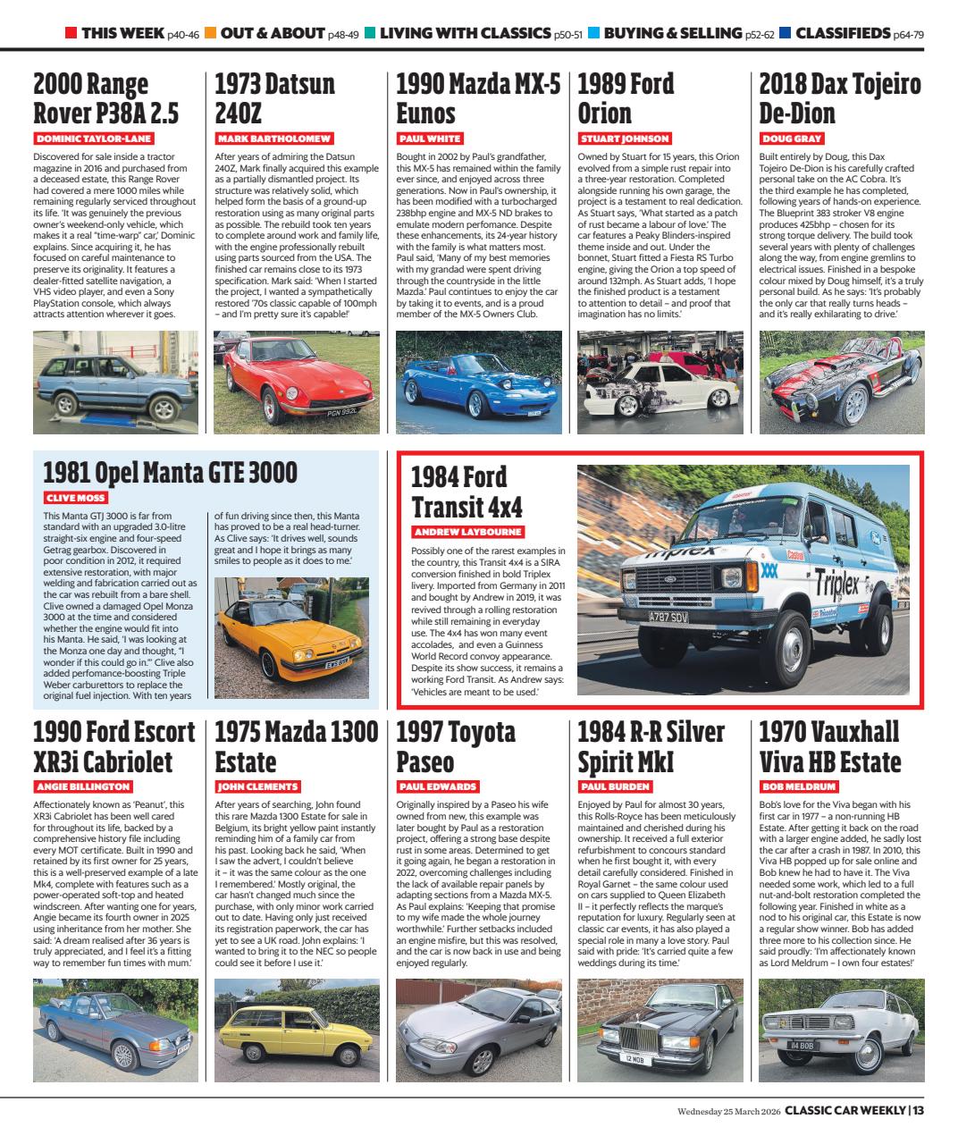 Classic Car Weekly Preview Pages